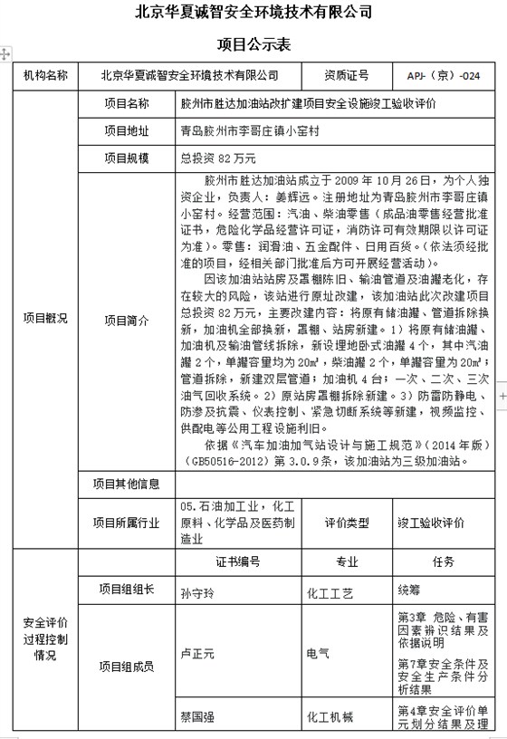 公示表1